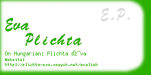 eva plichta business card